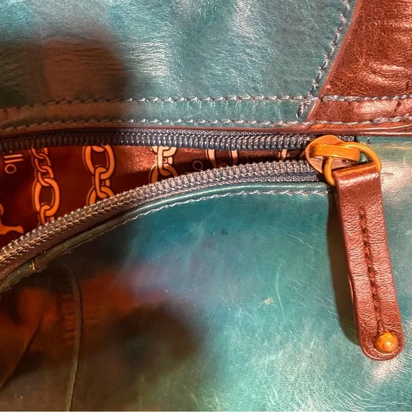 Tignanello Teal Leather Crossbody Bag - Picture 5 of 7
